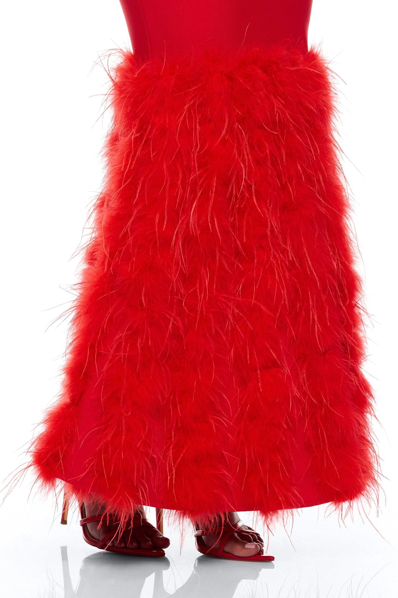 Scarlett Feather Bandage Maxi Dress - Red image 3