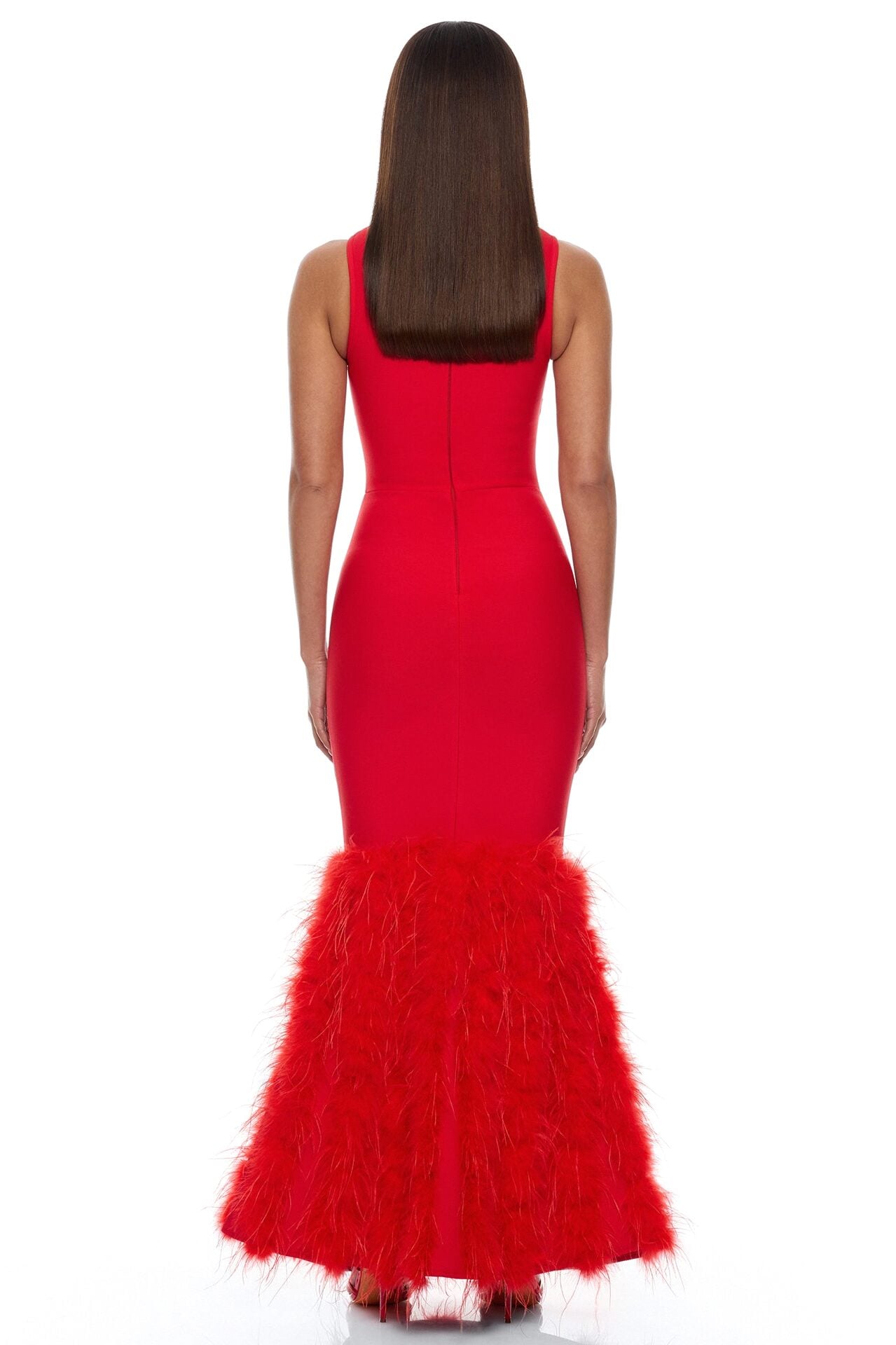 Scarlett Feather Bandage Maxi Dress - Red image 4