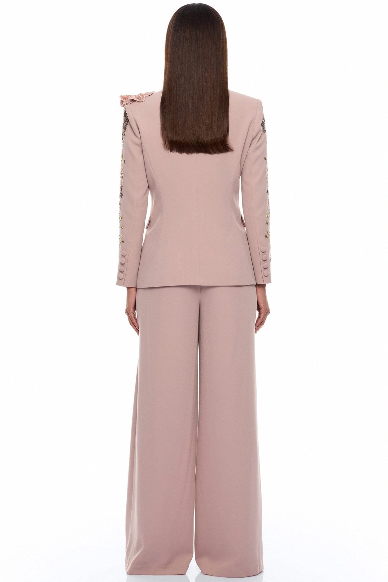 Indie Embellished Blazer Pant Set - Mauve image 4