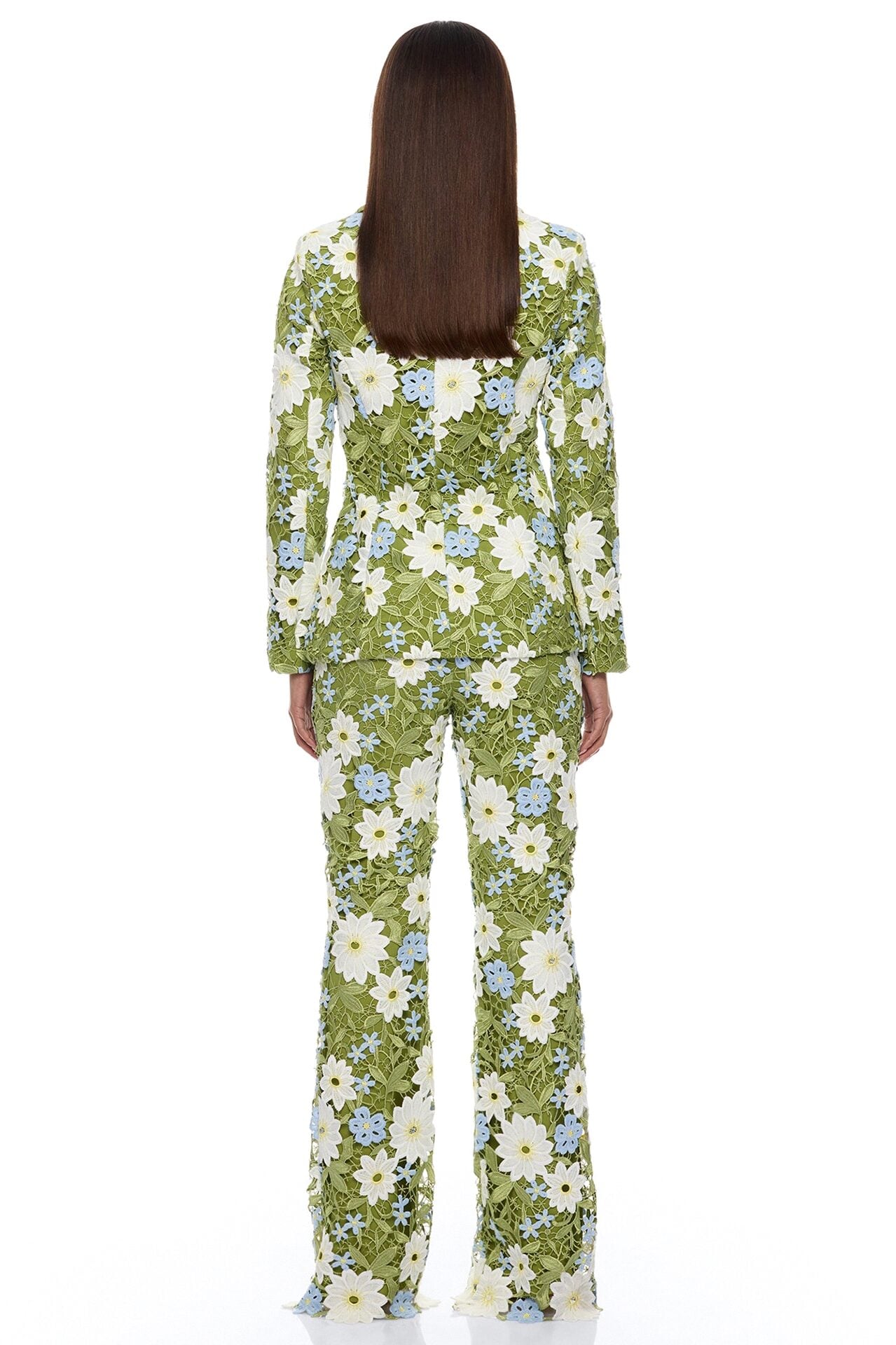 Dani Floral Embroidered Blazer - Chartreuse image 4