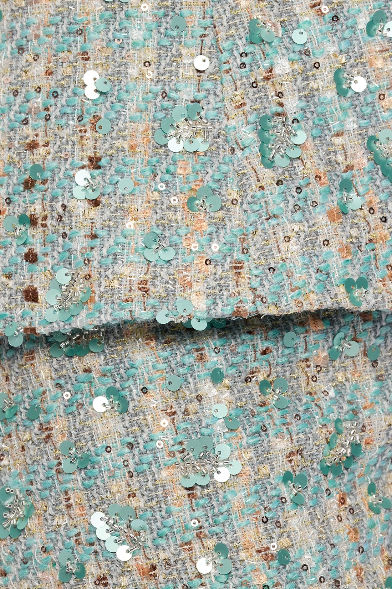 Maeve Embellished Tweed Short Set - Mint image 3