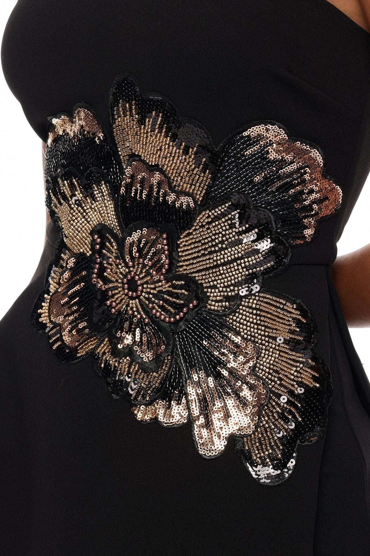 Haylee Embellished Peplum Maxi Dress - Black/Gold image 3