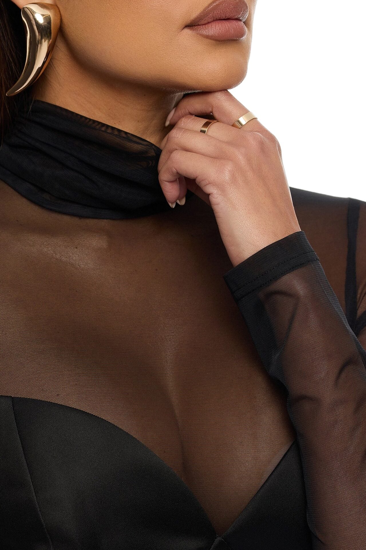 Serene 2 Piece Mesh Maxi Dress Set - Black image 3