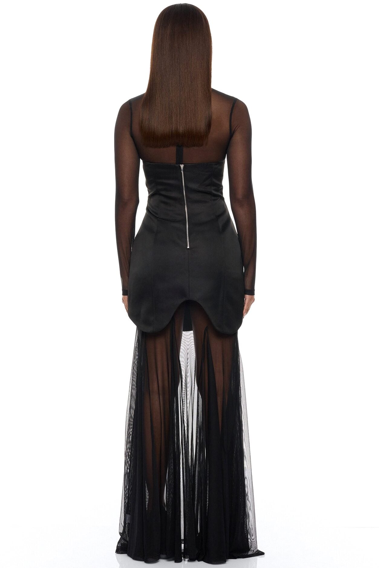 Serene 2 Piece Mesh Maxi Dress Set - Black image 4