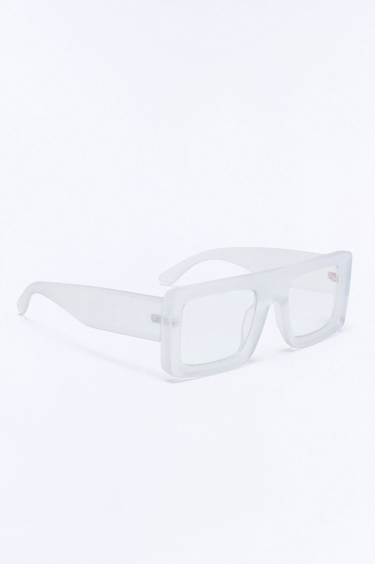 Prestige Matte Flat Top Sunglasses - Clear image 3