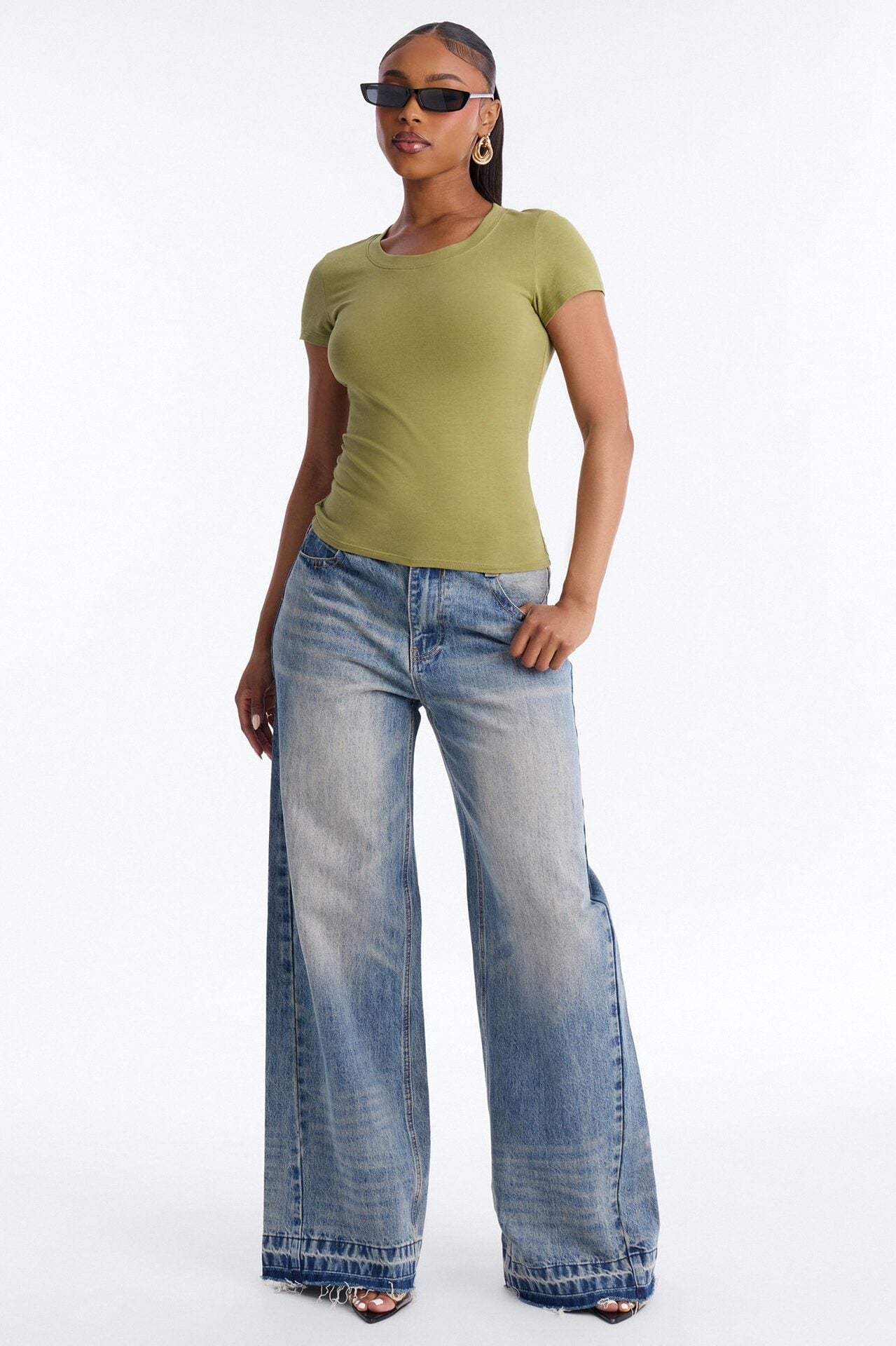 Alyssa Crew Neck Top - Olive image 2