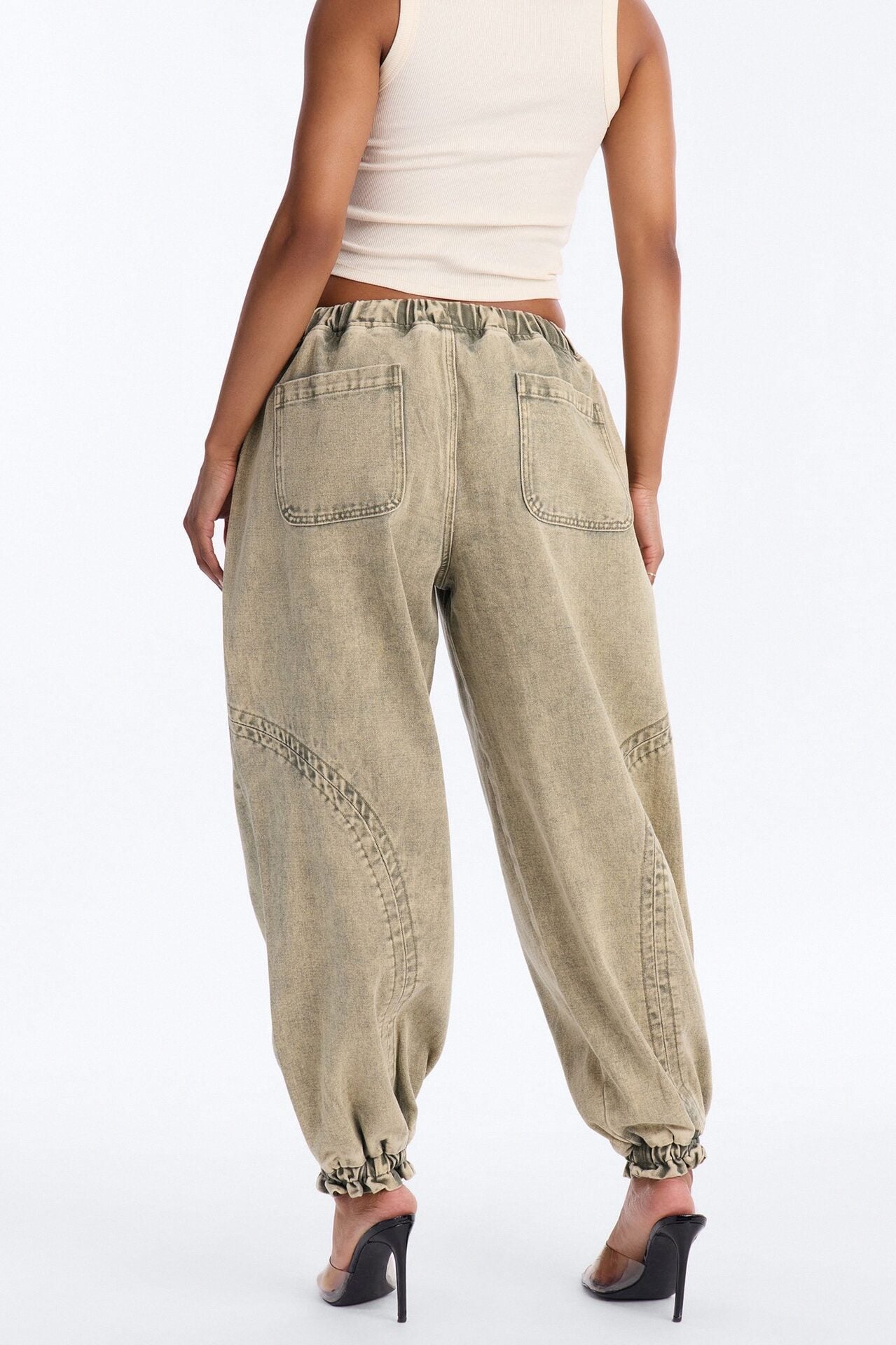 Alicia Washed Jogger Twill Pant - Sage image 3