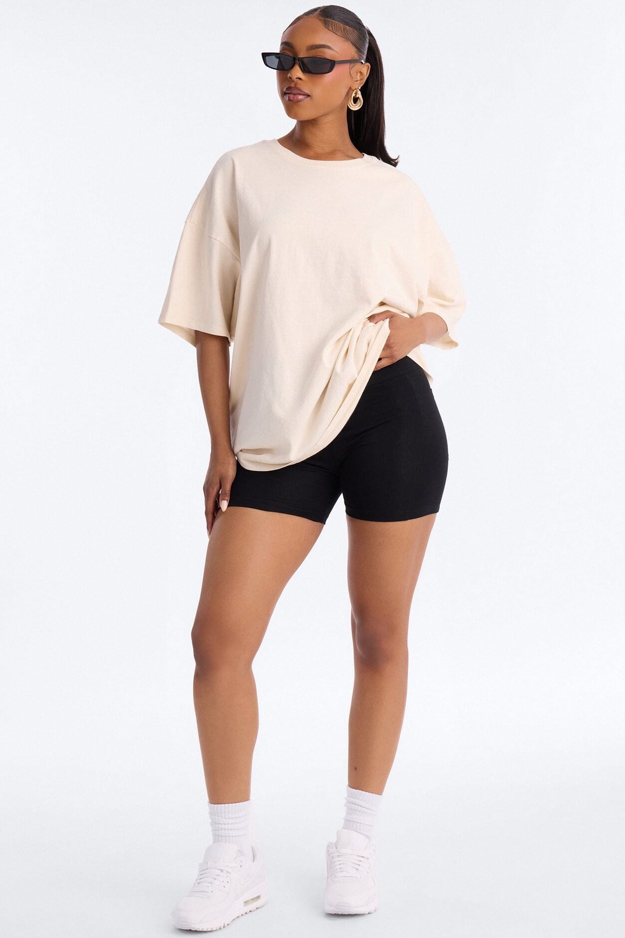 The Washed Oversized Tee - Bone image 2