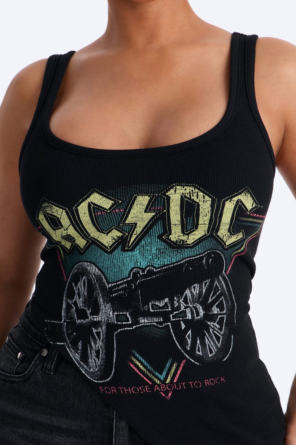 ACDC Long Asymmetrical Tank - Black image 3
