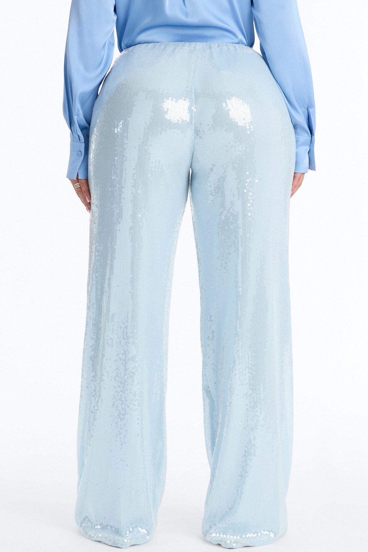 Glow Time Sequin Embellished Pants - Ice Blue image 4