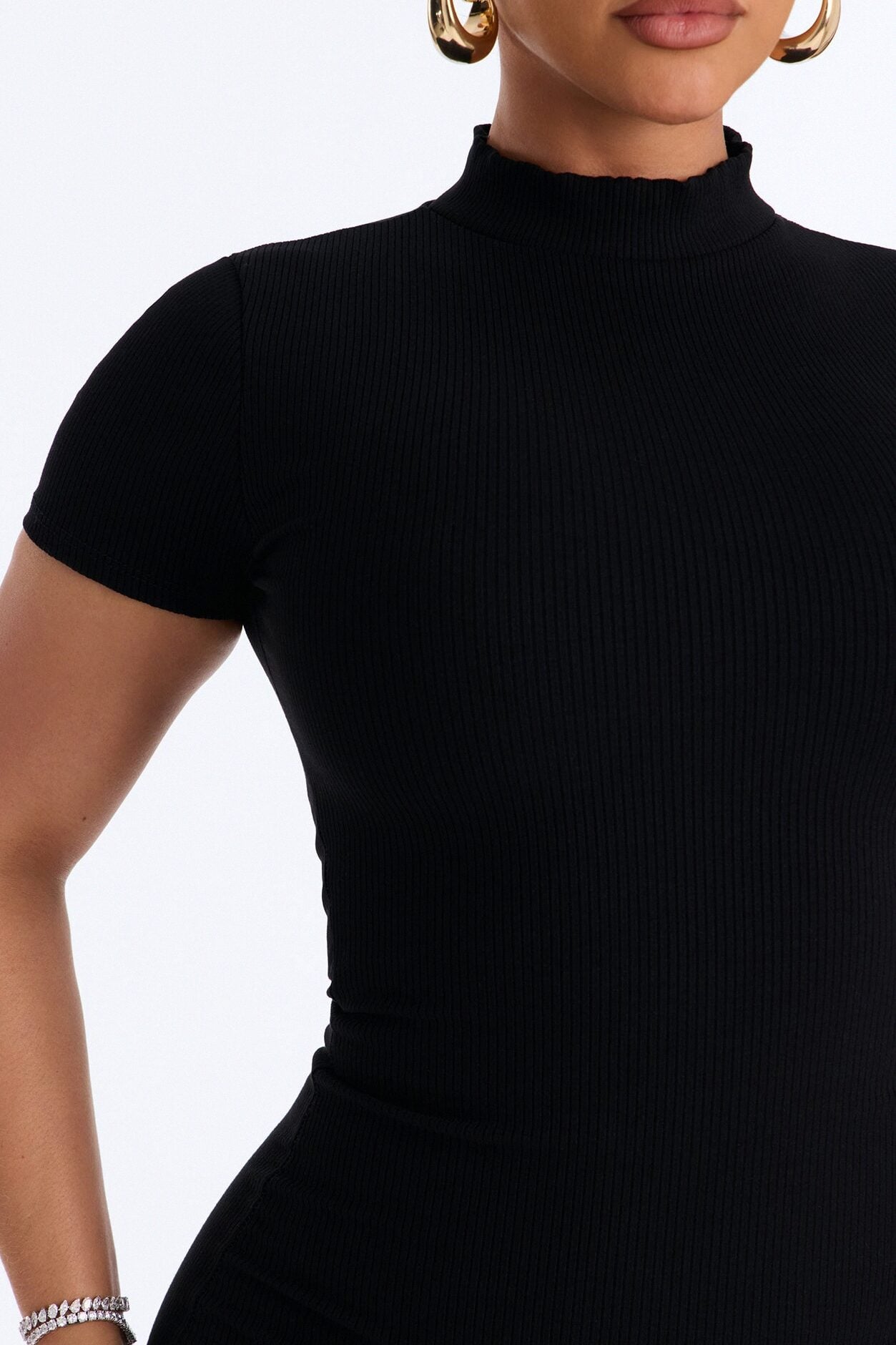 Maribel Short Sleeve Capri Jumpsuit - Black image 3