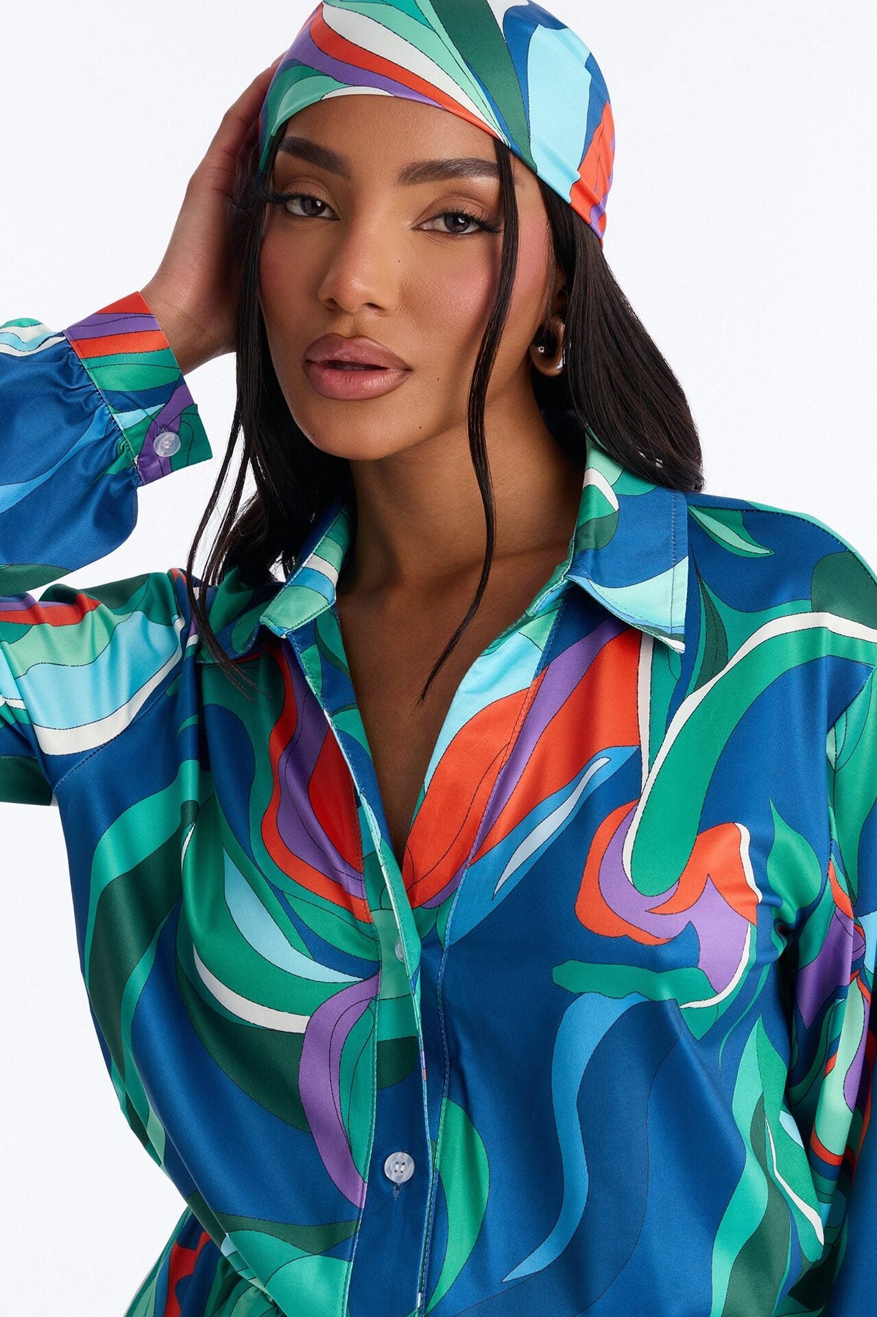 Cara Long Sleeve 2 Piece Romper Set - Green image 3