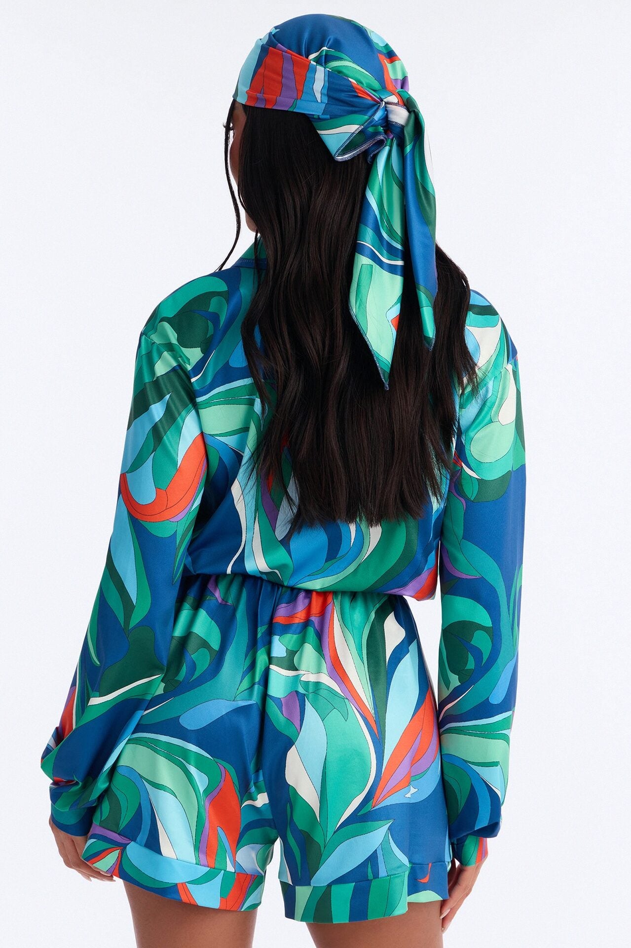 Cara Long Sleeve 2 Piece Romper Set - Green image 4
