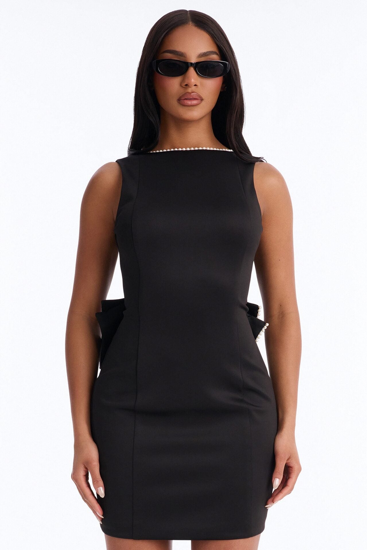 Bride Time Bow Mini Dress - Black image 3
