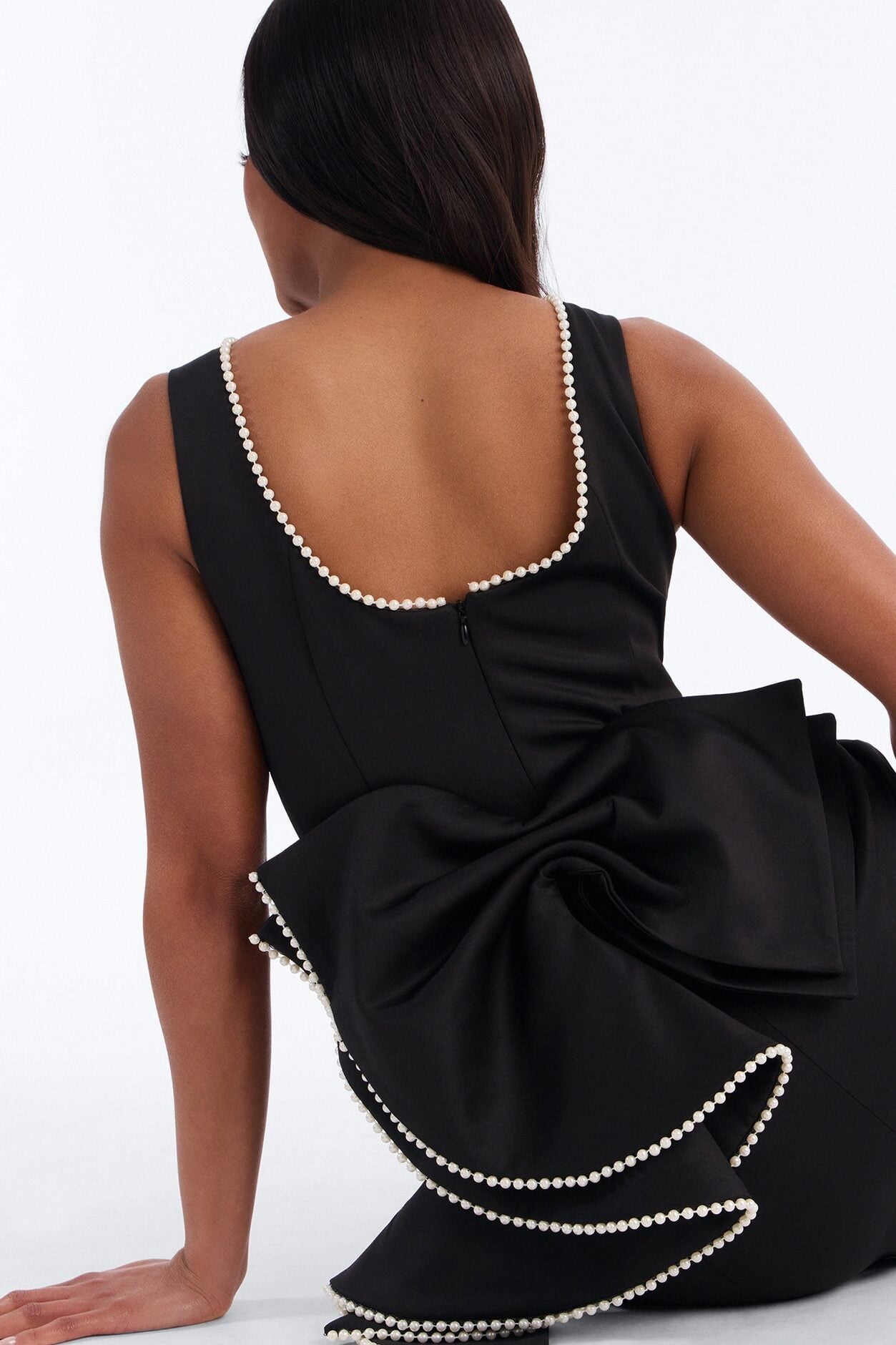 Bride Time Bow Mini Dress - Black image 4