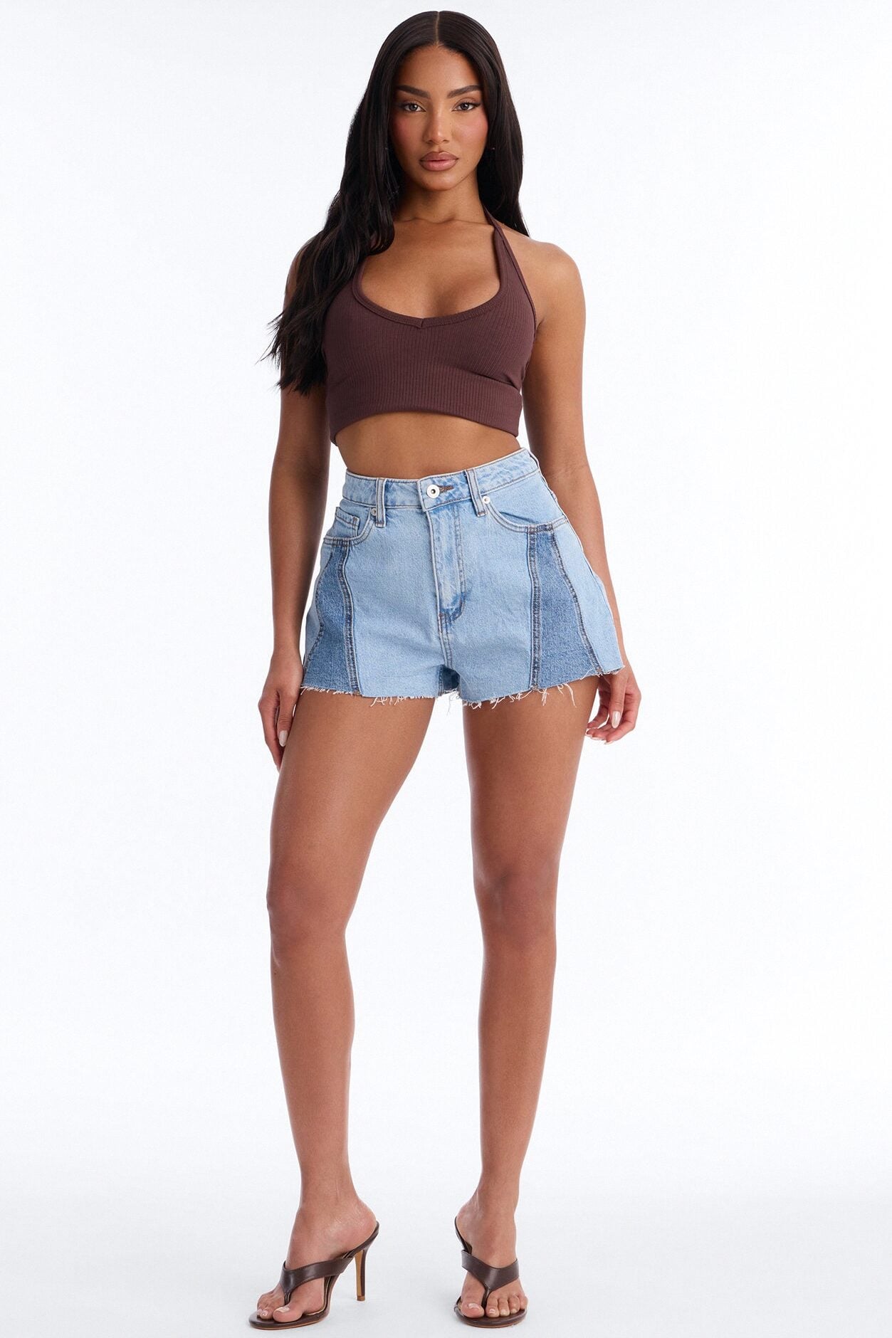 Venice Meet Cute Cut Off Denim Shorts - Light Wash image 2
