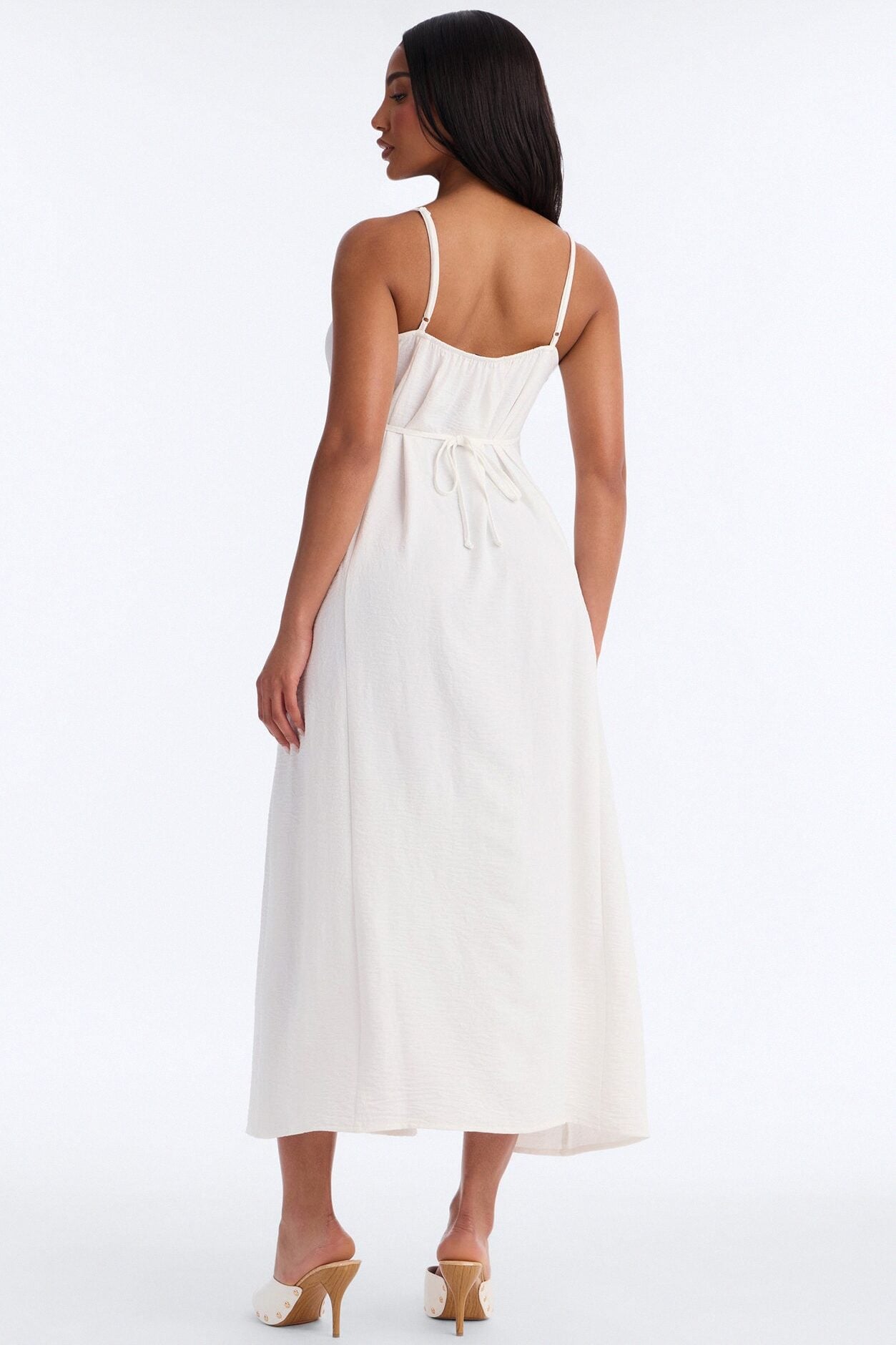 Sadie Sleeveless Airflow Maxi Dress - Cream image 4