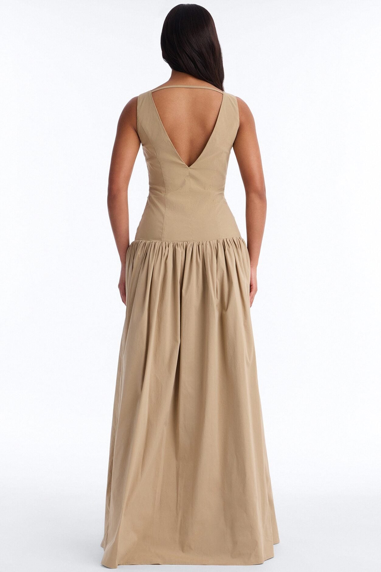 Everly Drop Waist Button Up Maxi Dress - Taupe image 4
