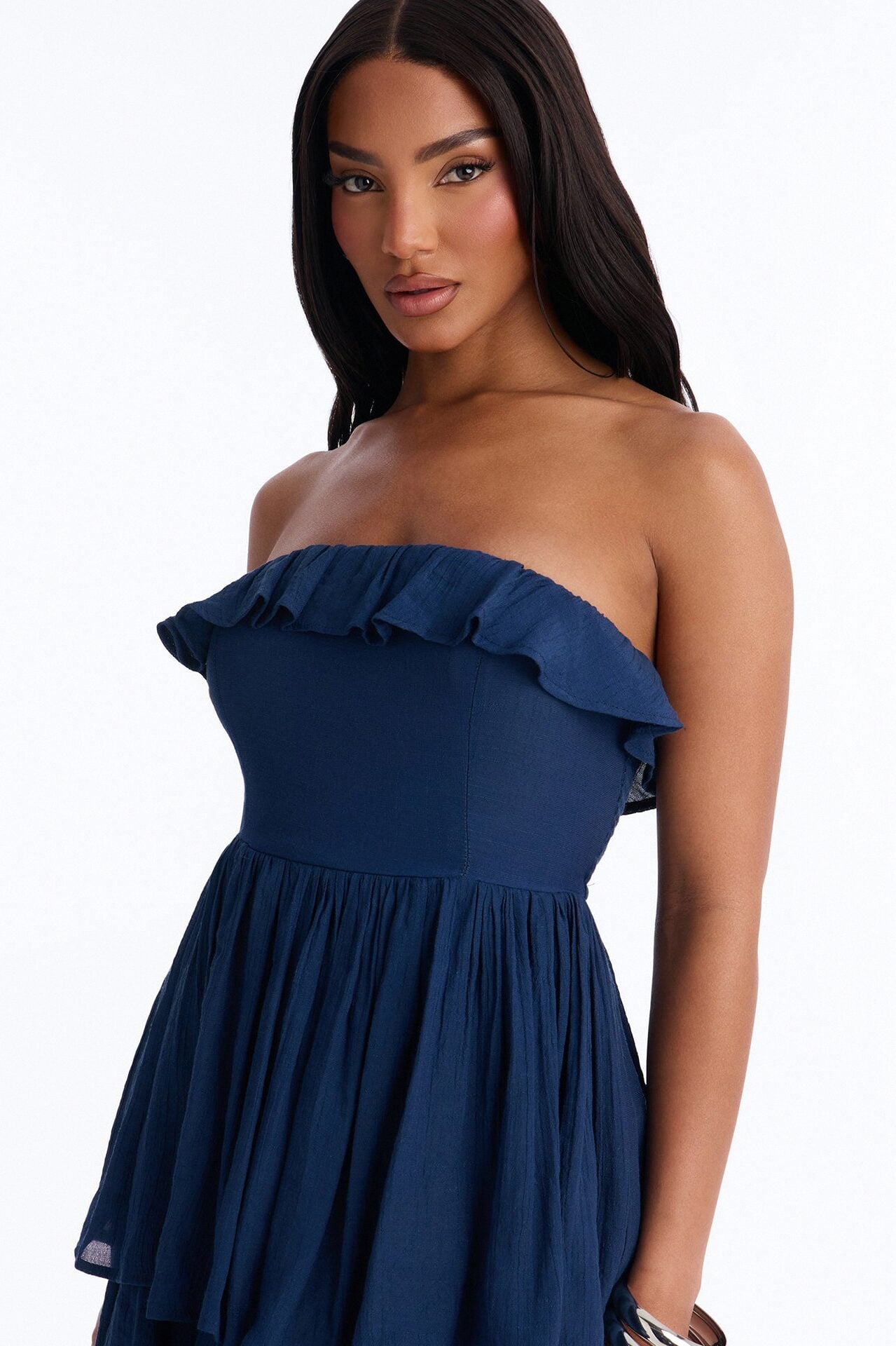 Tatum Tiered Strapless Maxi Dress - Navy image 2