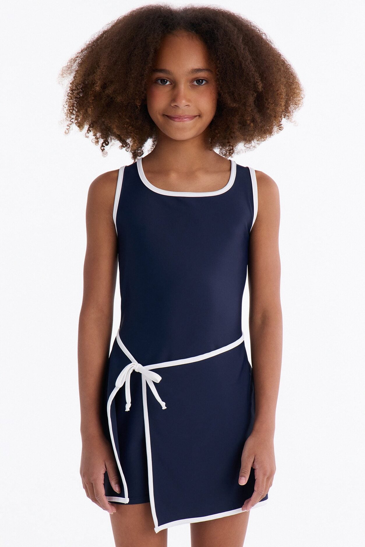 Mini Coraline Contrast Romper - Navy/combo image 2
