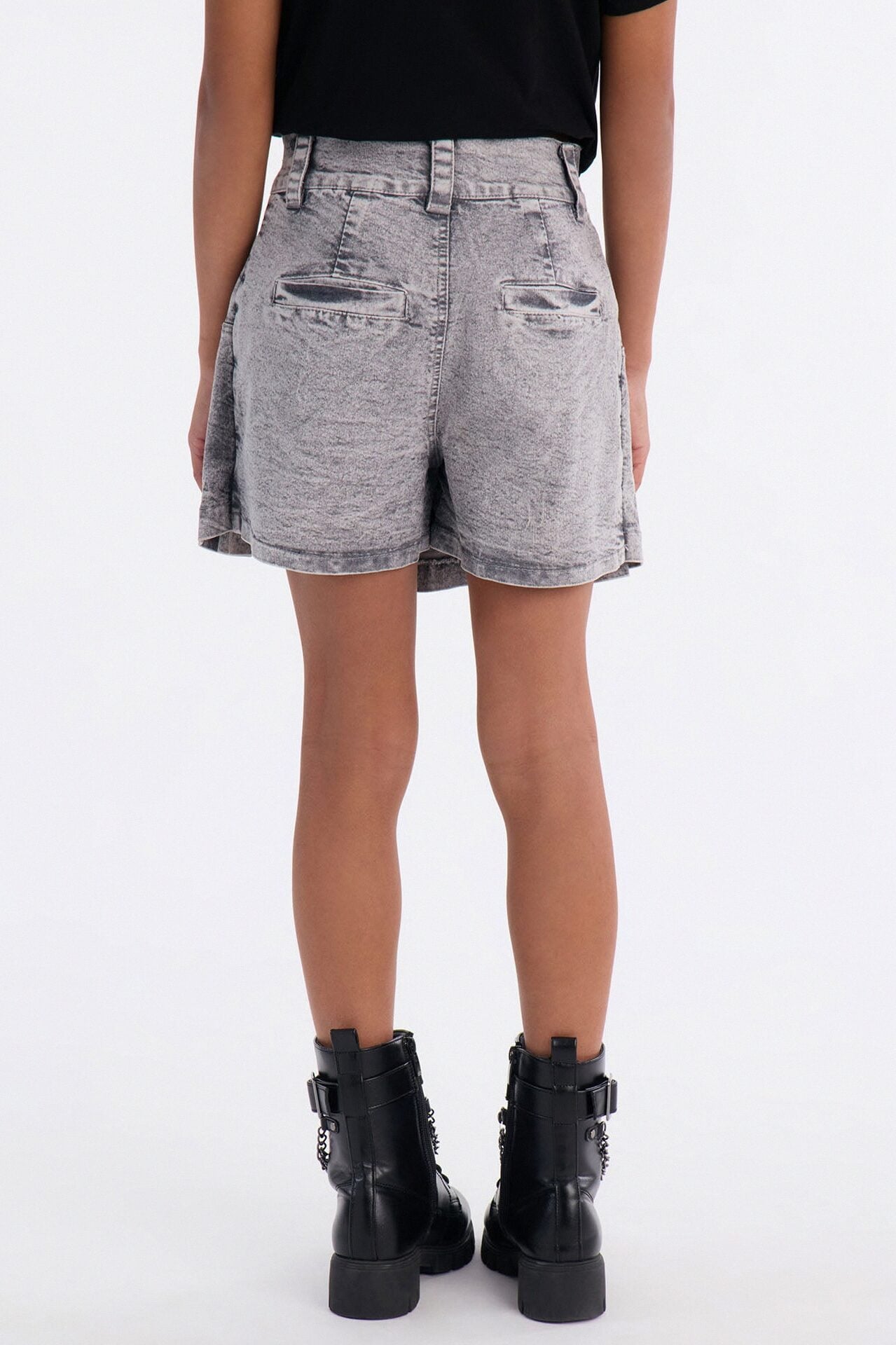 Mini Trust In It Denim Skort - Grey image 3