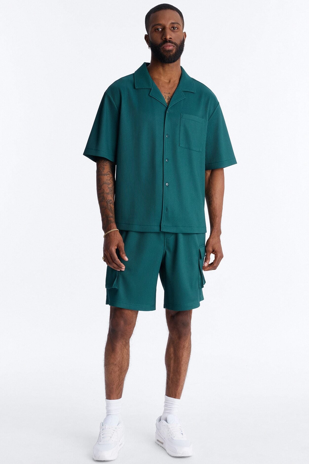 Show Up Short Sleeve Cuban Shirt - Teal image 2