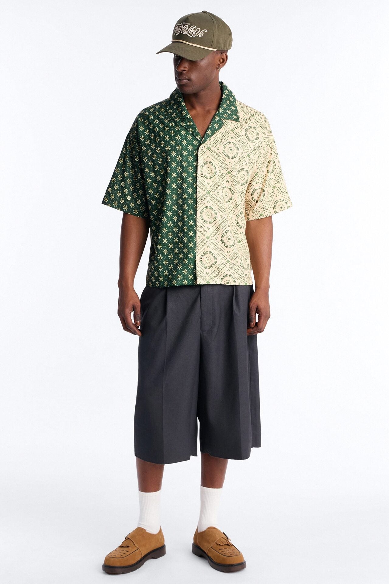 Driftwood Cuban Collar Button Up Shirt - Green image 2