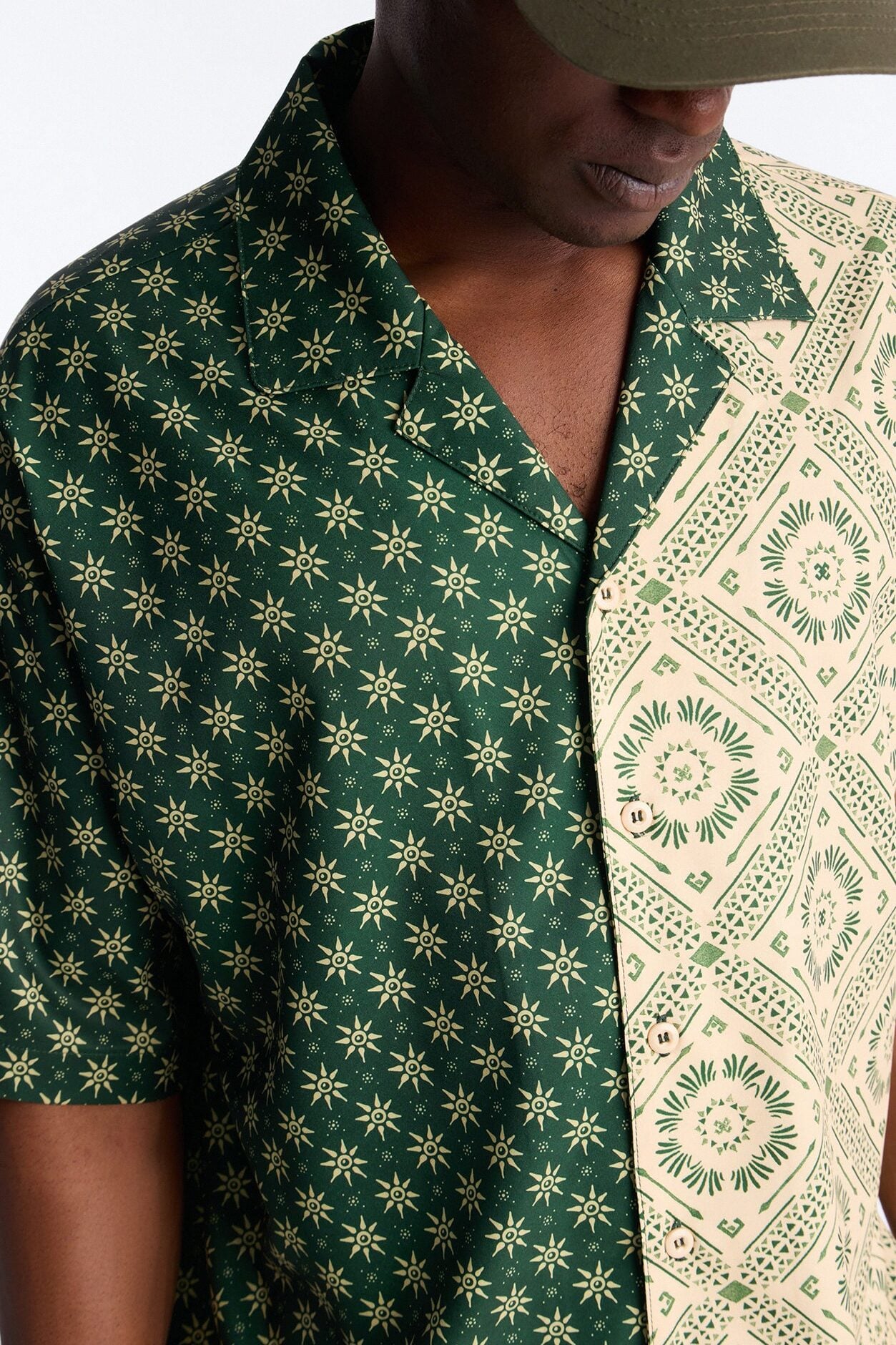 Driftwood Cuban Collar Button Up Shirt - Green image 3
