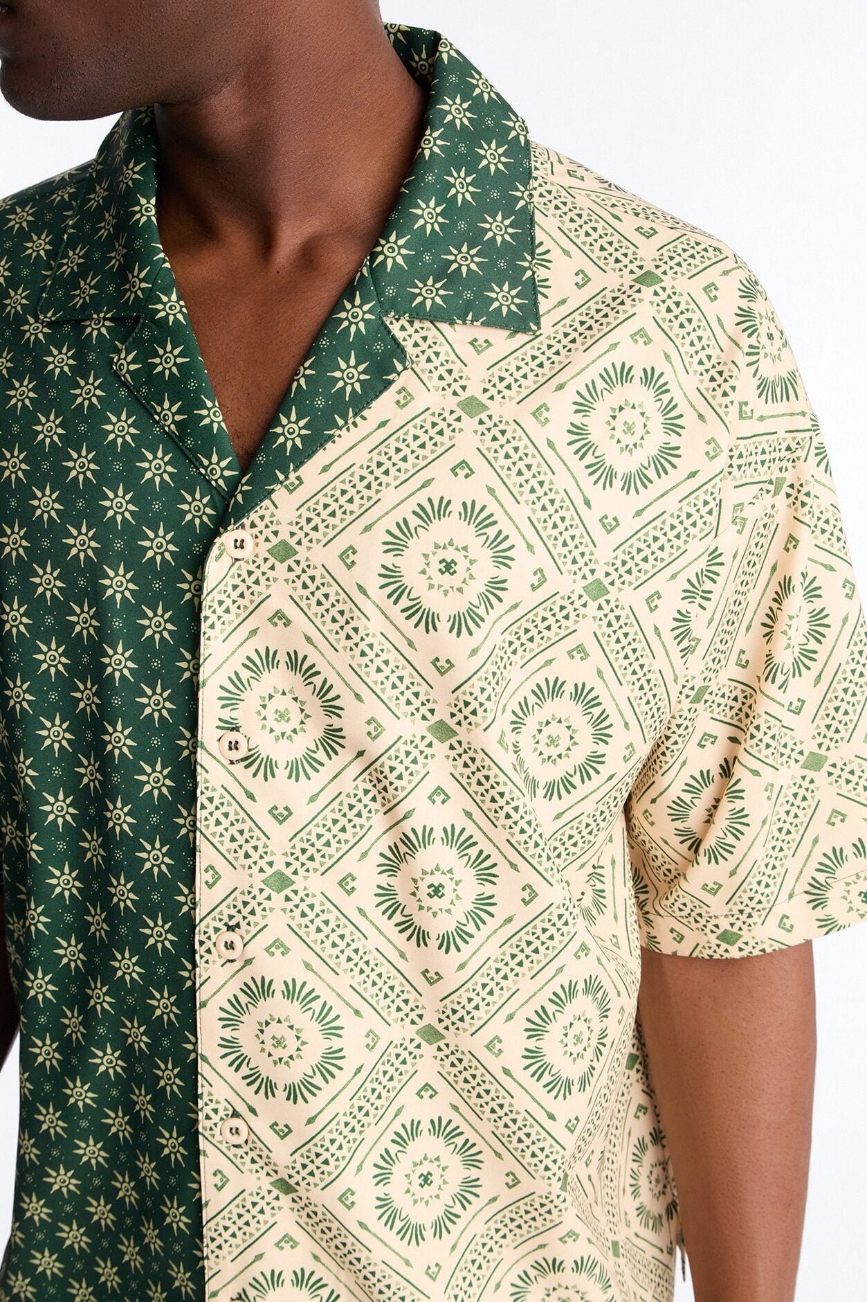 Driftwood Cuban Collar Button Up Shirt - Green image 4