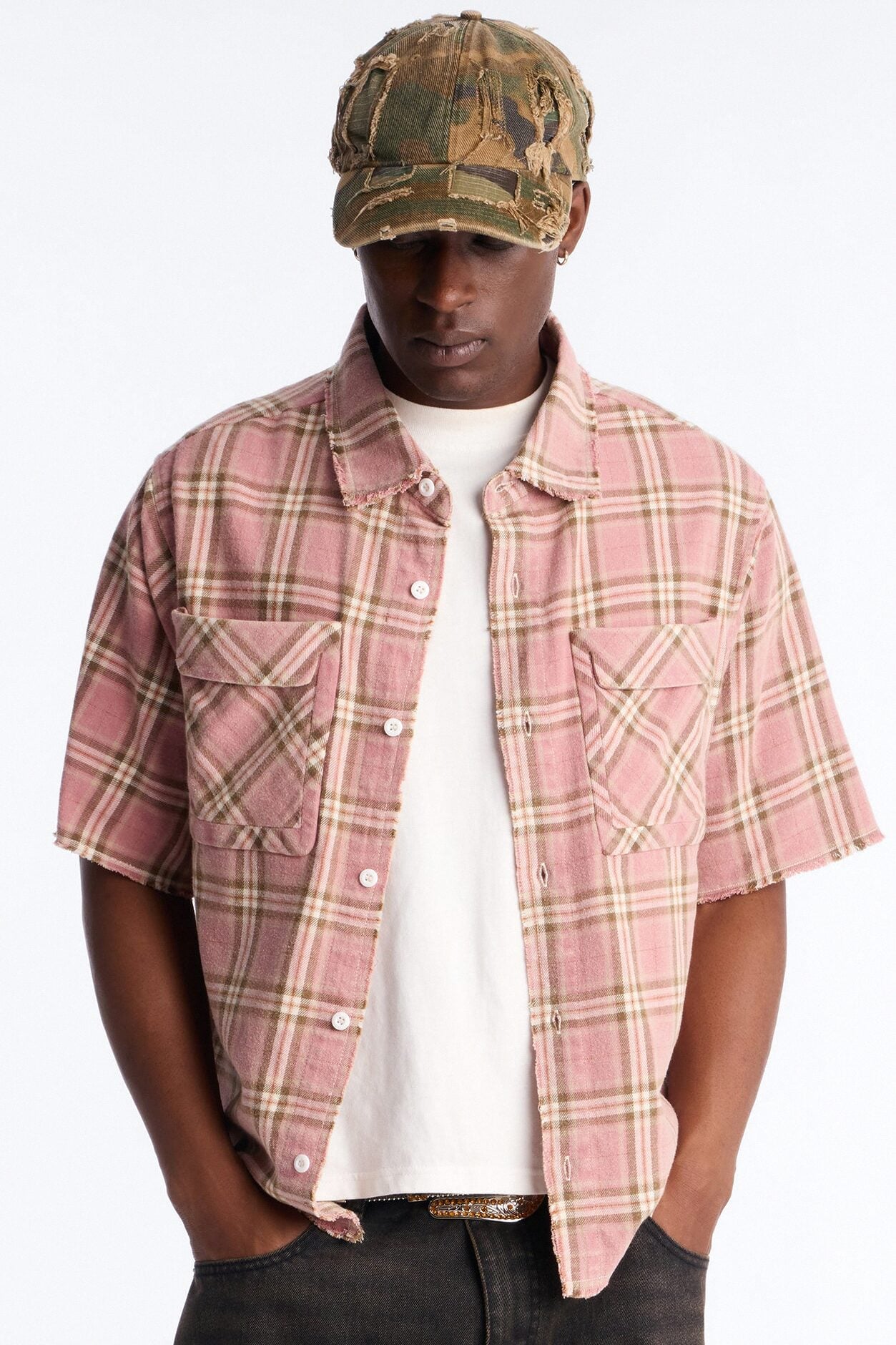 Really Really Flannel Button Up Shirt - Pink image 3