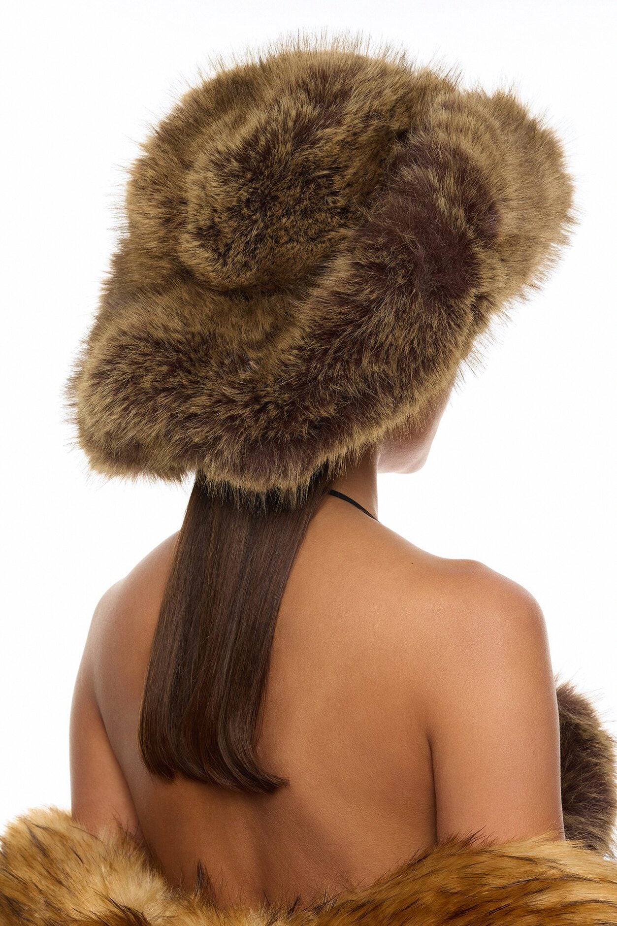 Zaria Faux Fur Cowboy Hat - Brown image 3