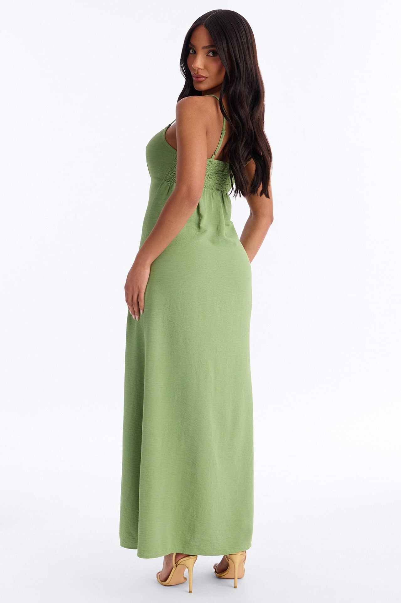 Lysandra Sleeveless Airflow Maxi Dress - Olive image 4
