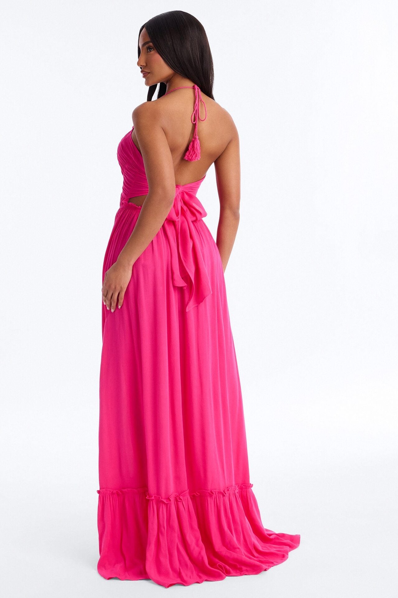 Pretty In Paradise Backless Maxi Dress - Hot Pink image 4