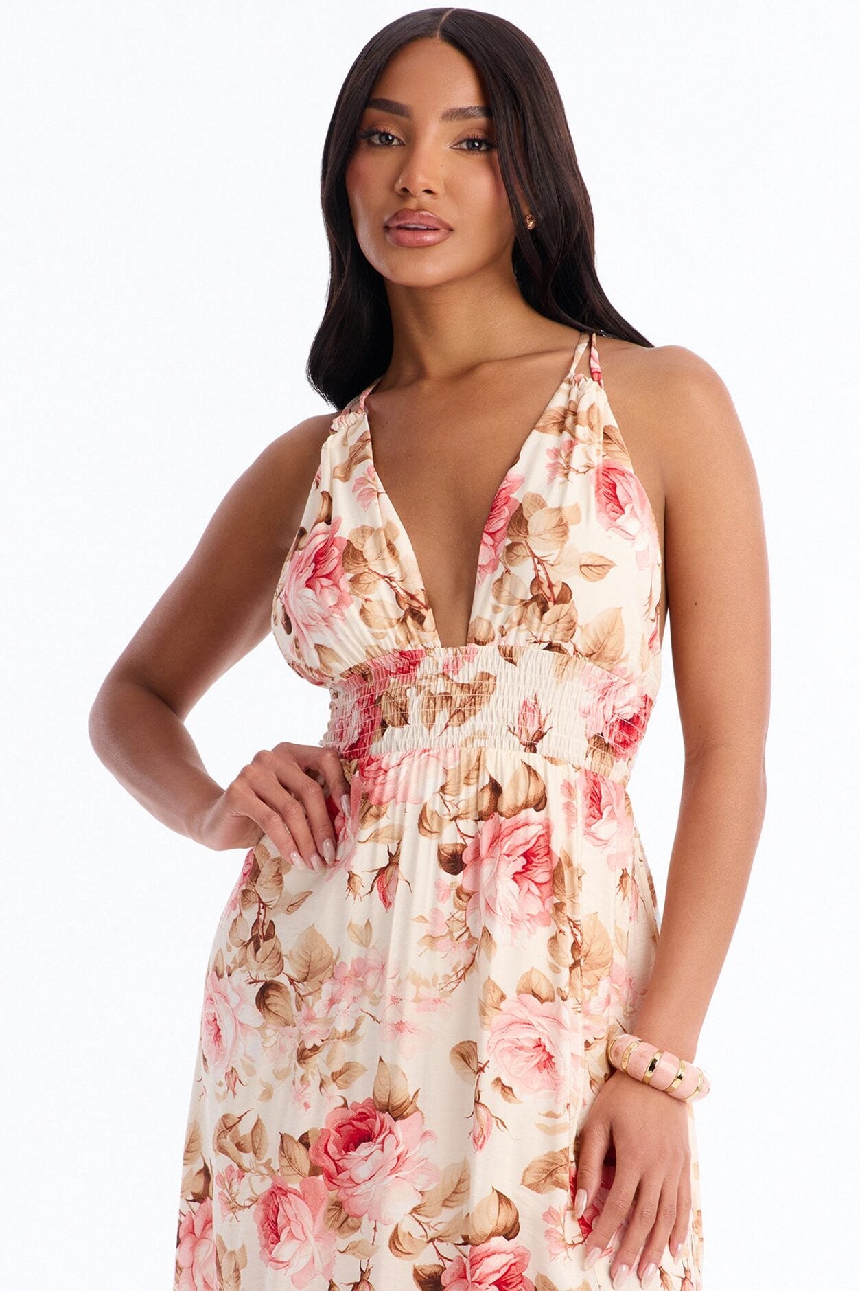 Maisie Smocked Maxi Dress - Pink/combo image 2