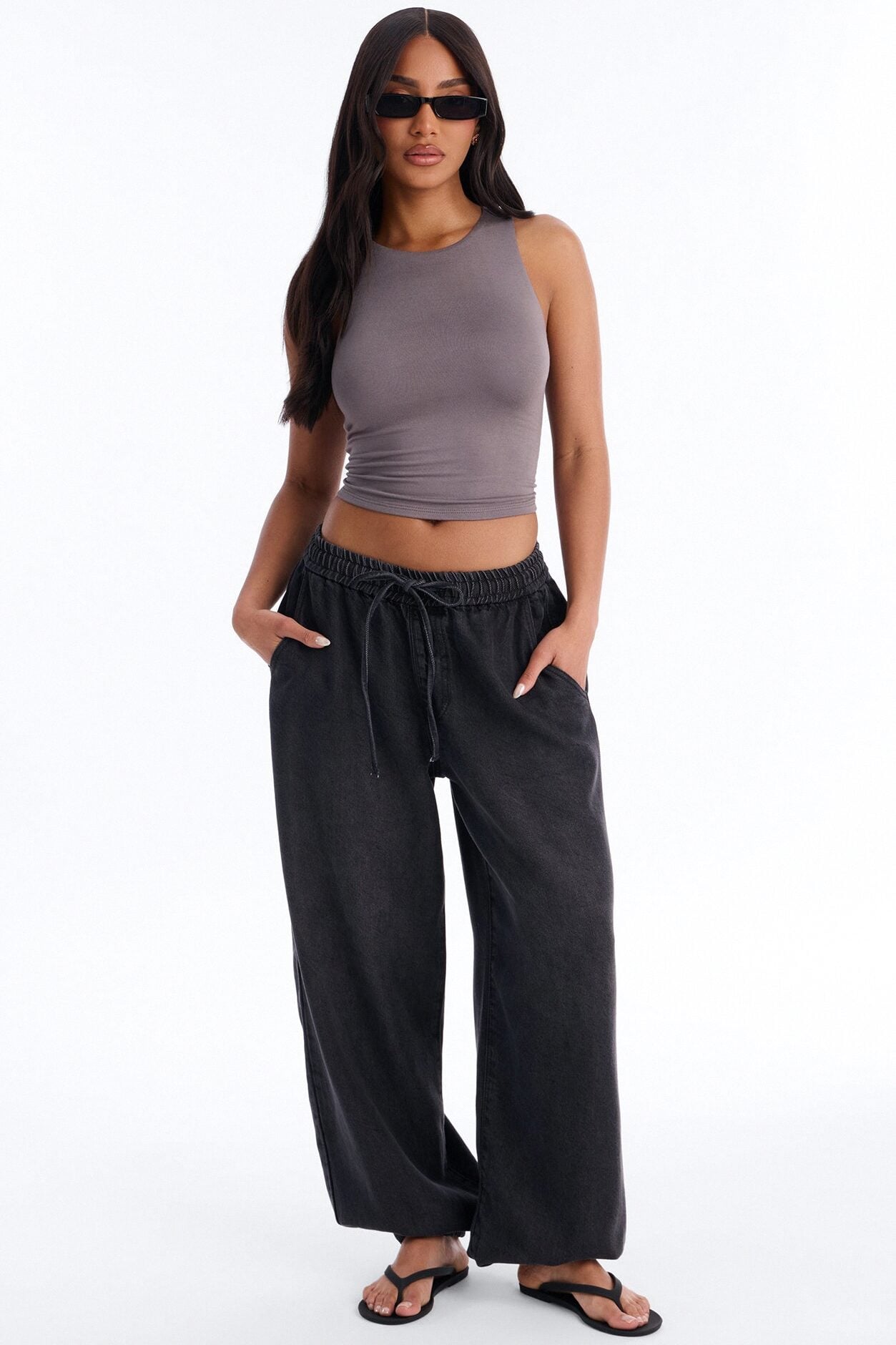 Amberly Double Lined Jersey Tank - Grey image 2