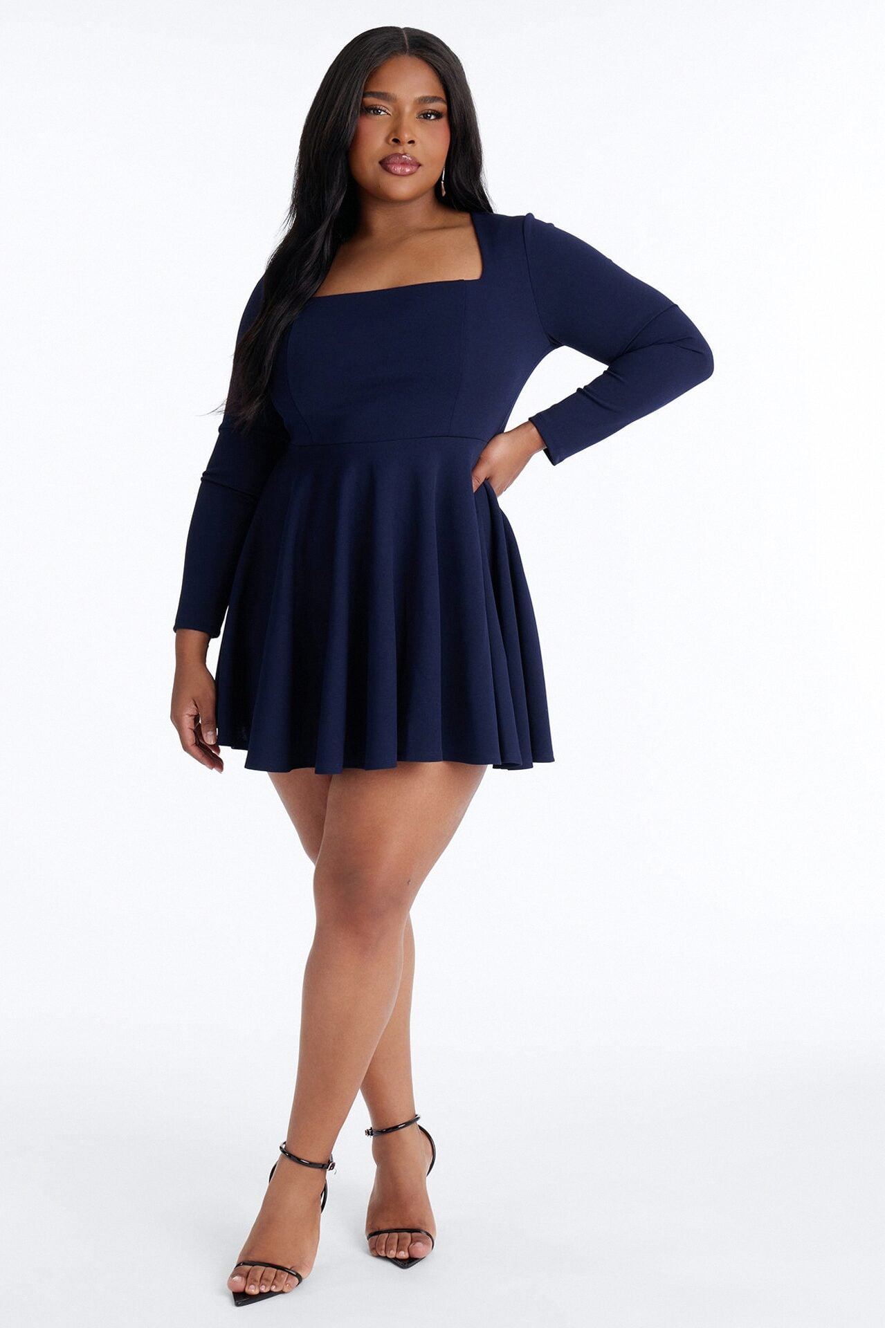 Alena Long Sleeve Mini Dress - Navy image 5