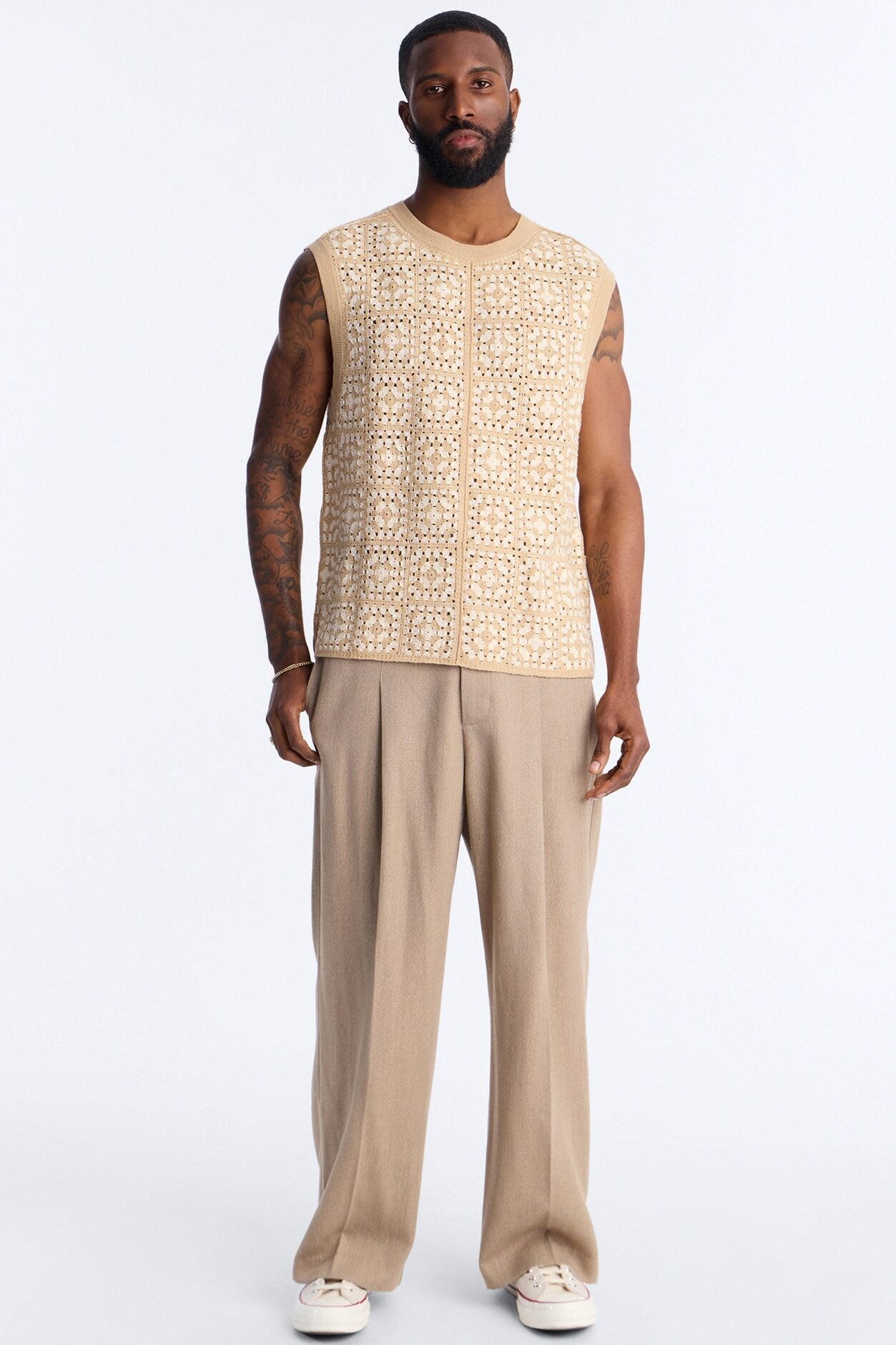 Square One Sweater Vest - Tan/Multi image 2