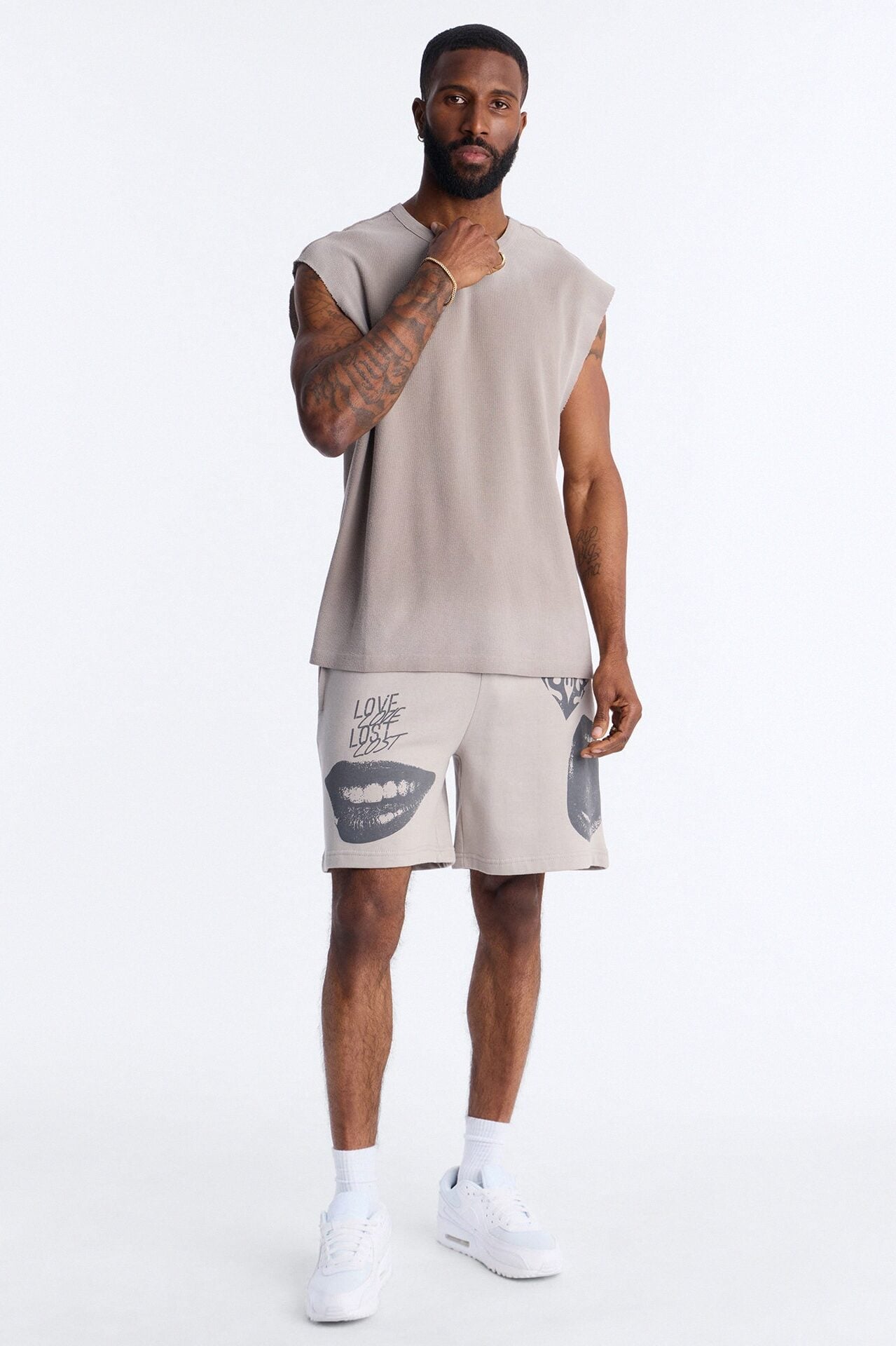Relaxed Washed Muscle Tank - Stone image 2
