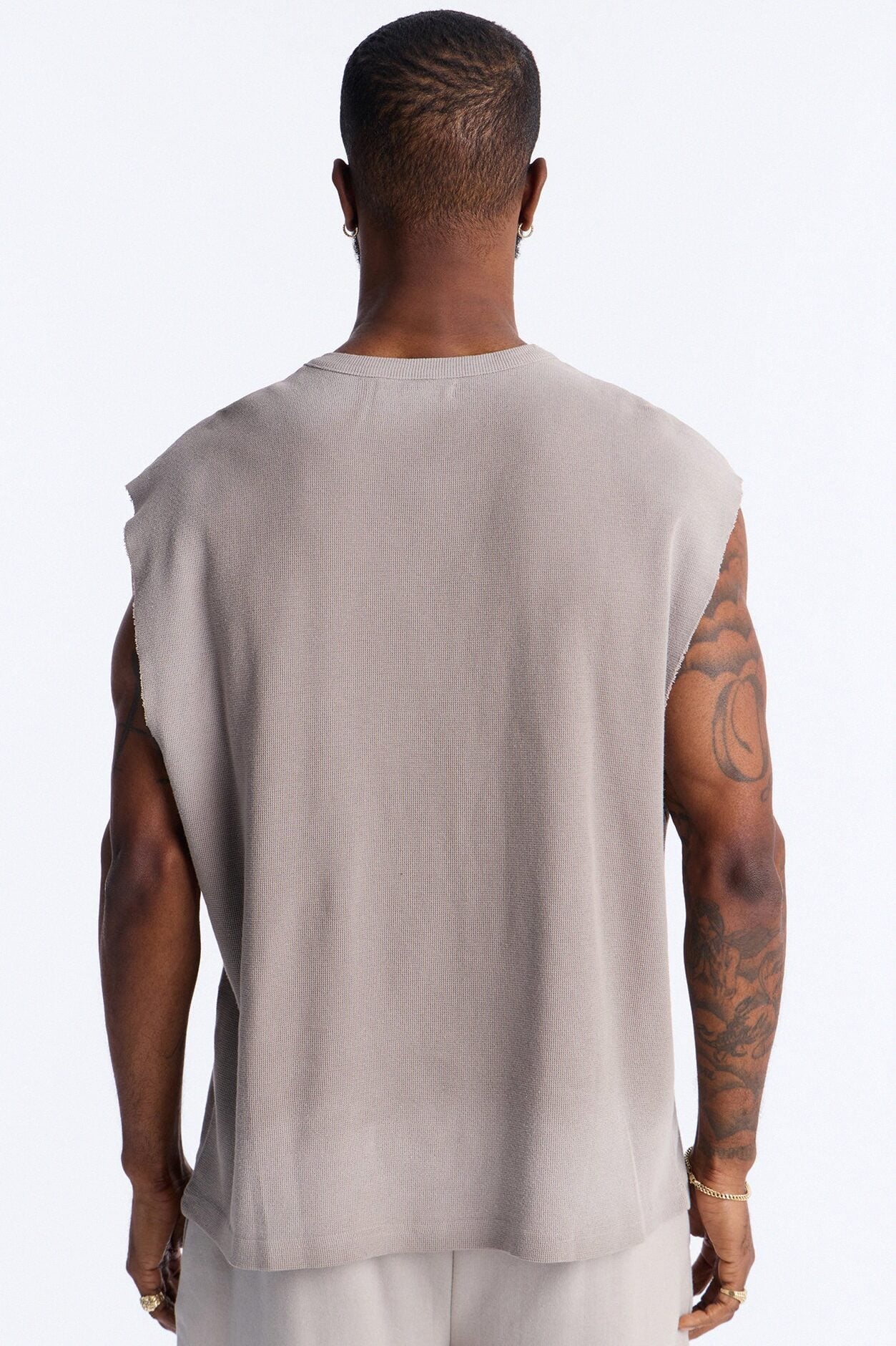 Relaxed Washed Muscle Tank - Stone image 4