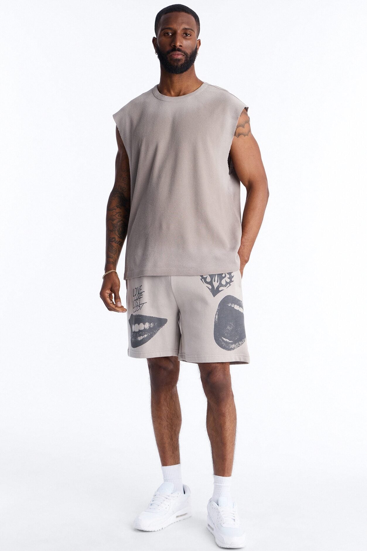 Love Lost Sweatshorts - Grey image 2