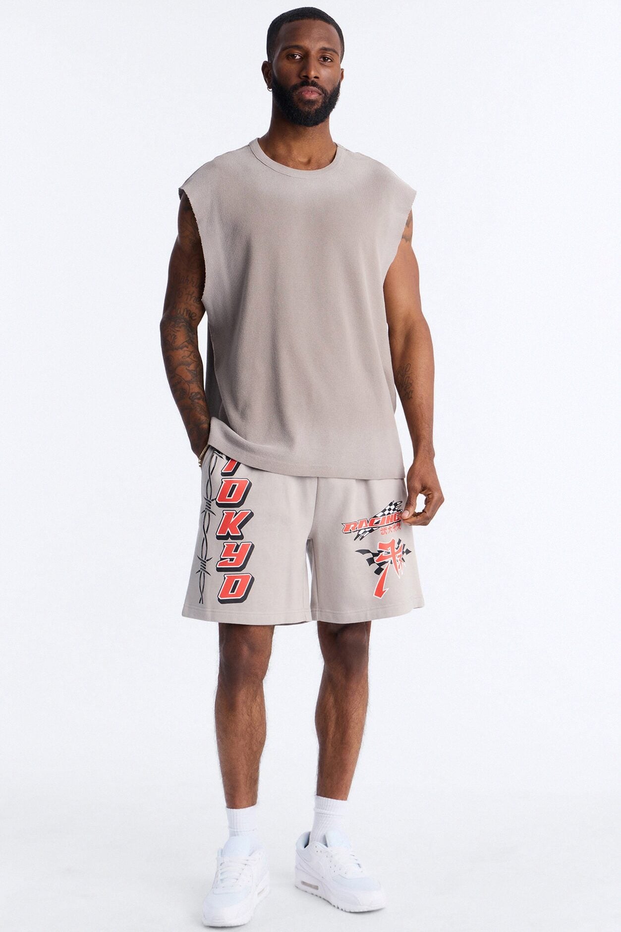 Tokyo Racing Team Sweatshorts - Grey image 2