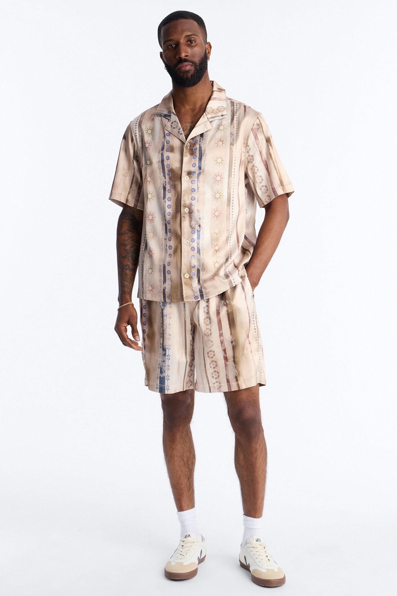 Rosewood Cuban Collar Button Up Shirt - Brown image 2