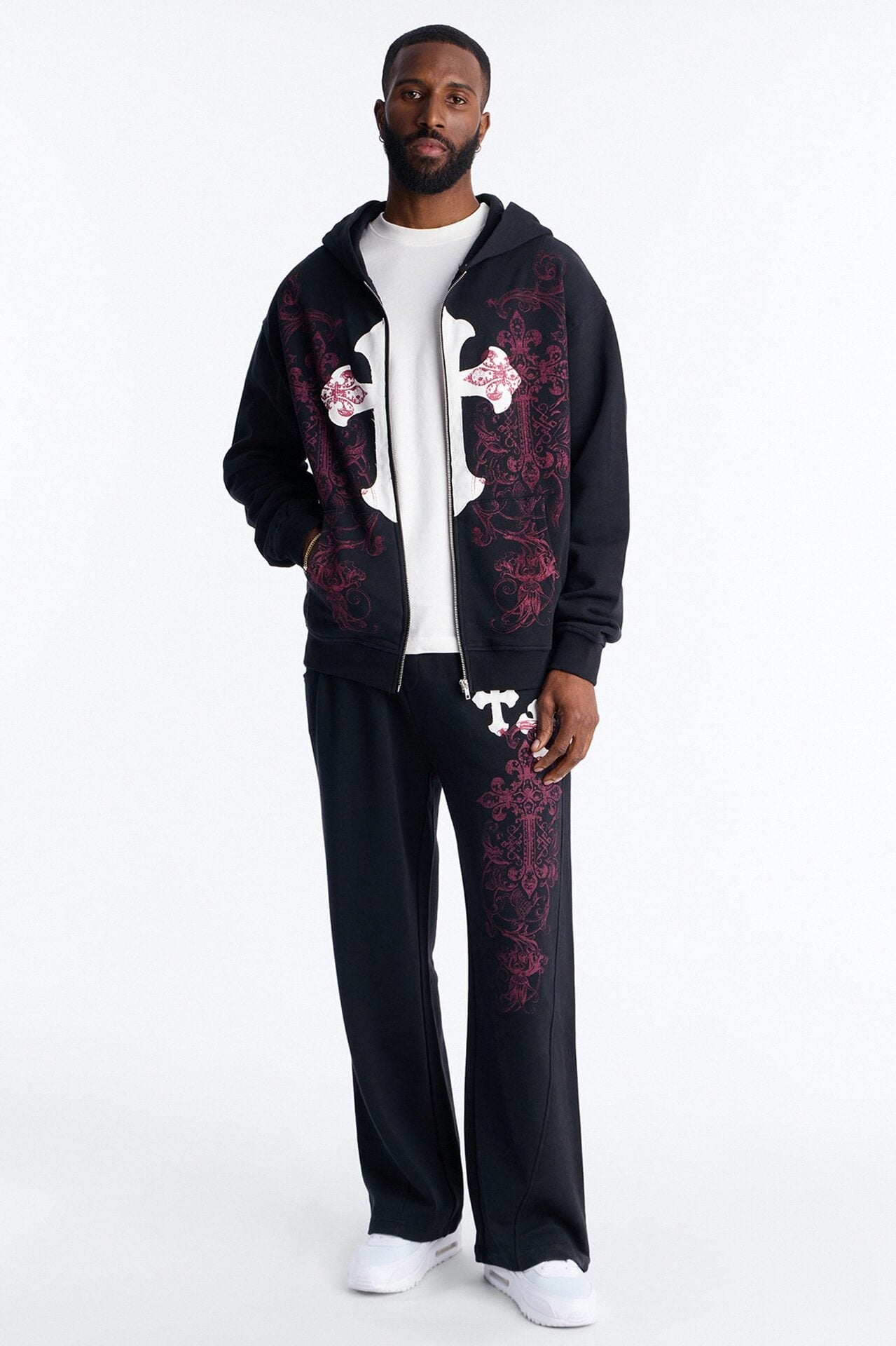 Pick Up Your Cross Patch Zip Hoodie - Black image 2