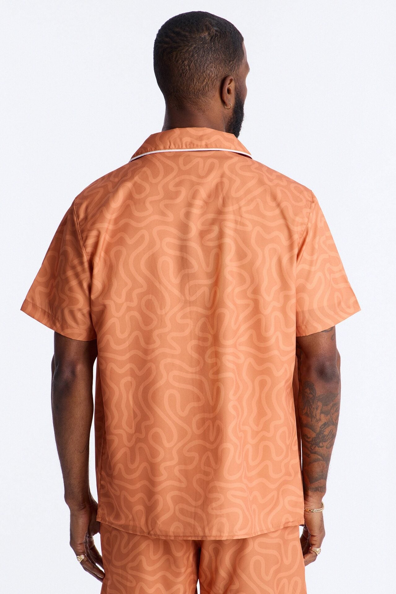 Relaxed Sienna Wave Cuban Collar Shirt - Orange image 4