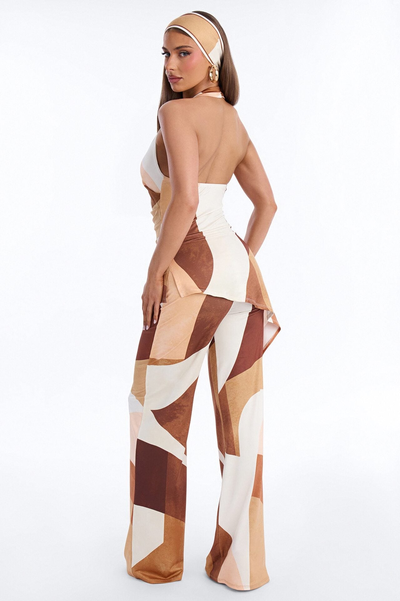 Felicity Straight Leg 2 Piece Jumpsuit - Brown image 4