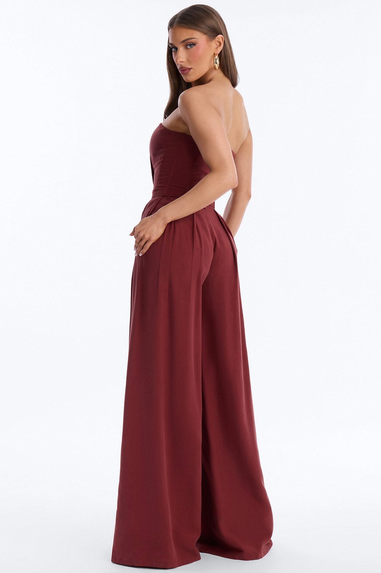 Jenine Corset Wide Leg Pant Set - Rust image 4