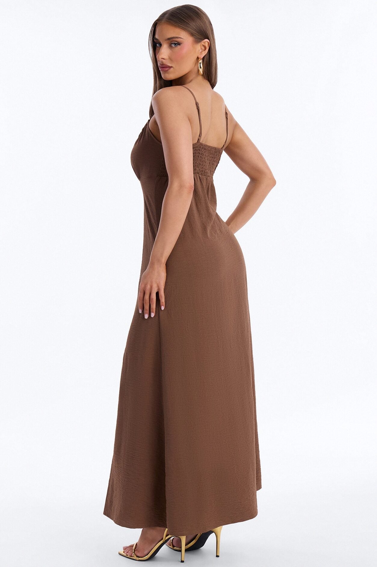 Lysandra Sleeveless Airflow Maxi Dress - Brown image 4