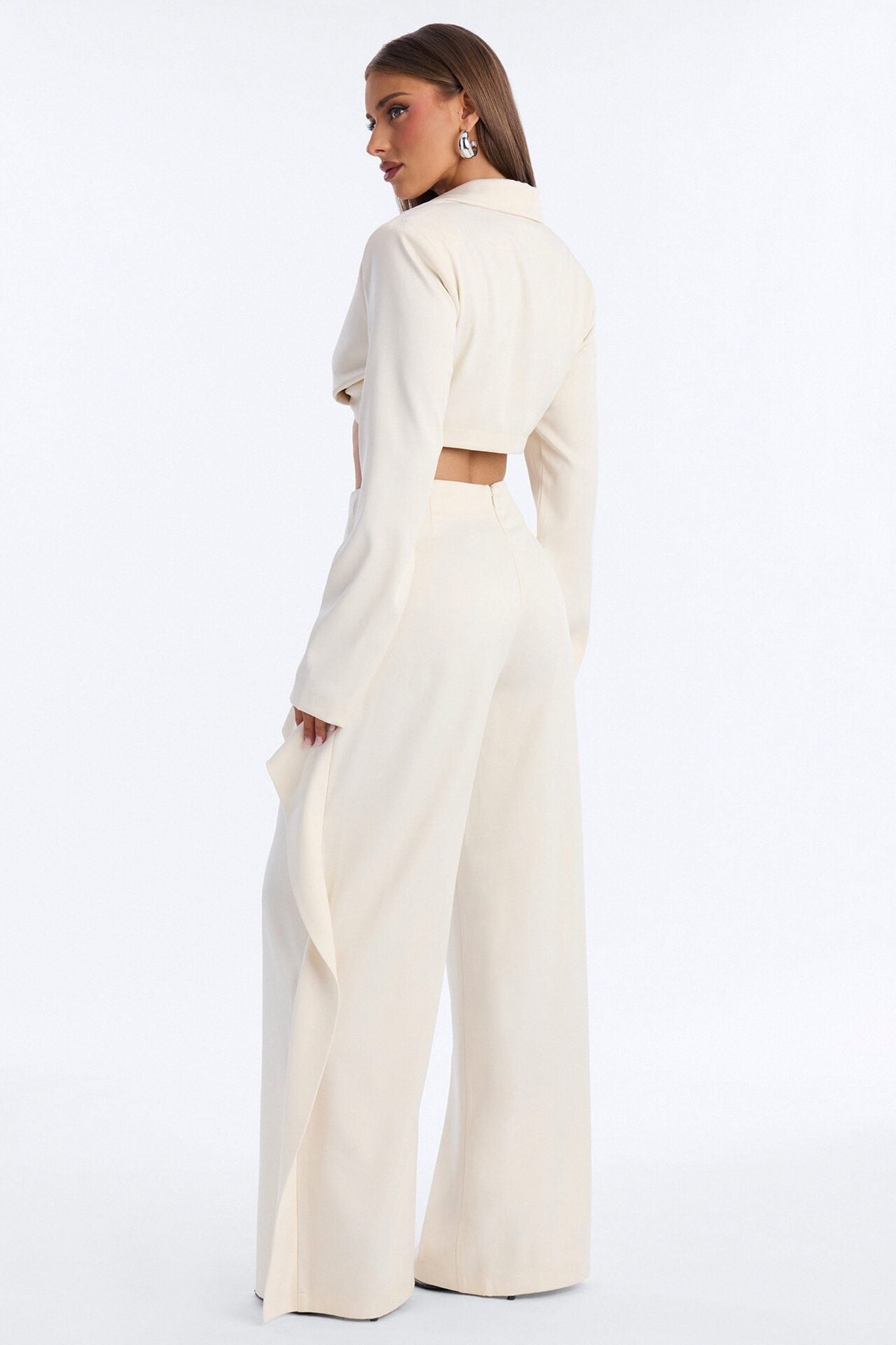 Twist My Intentions Blazer Pant Set - Cream image 4