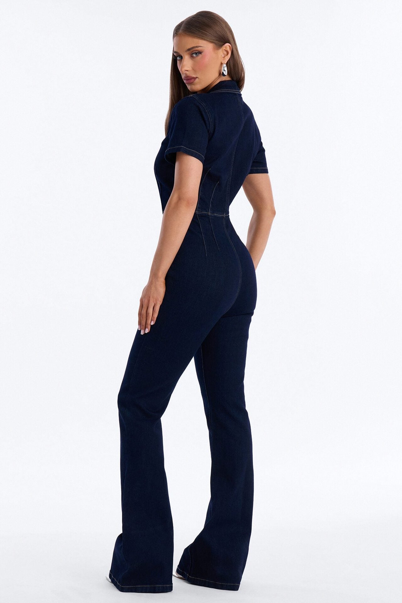 Can't Be Tamed Denim Jumpsuit - Dark Wash image 4