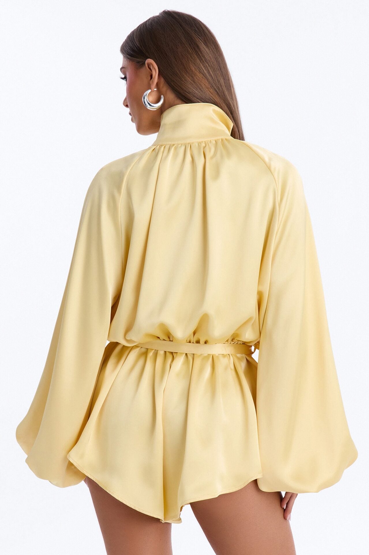 Sia Satin Collar Romper - Yellow image 4